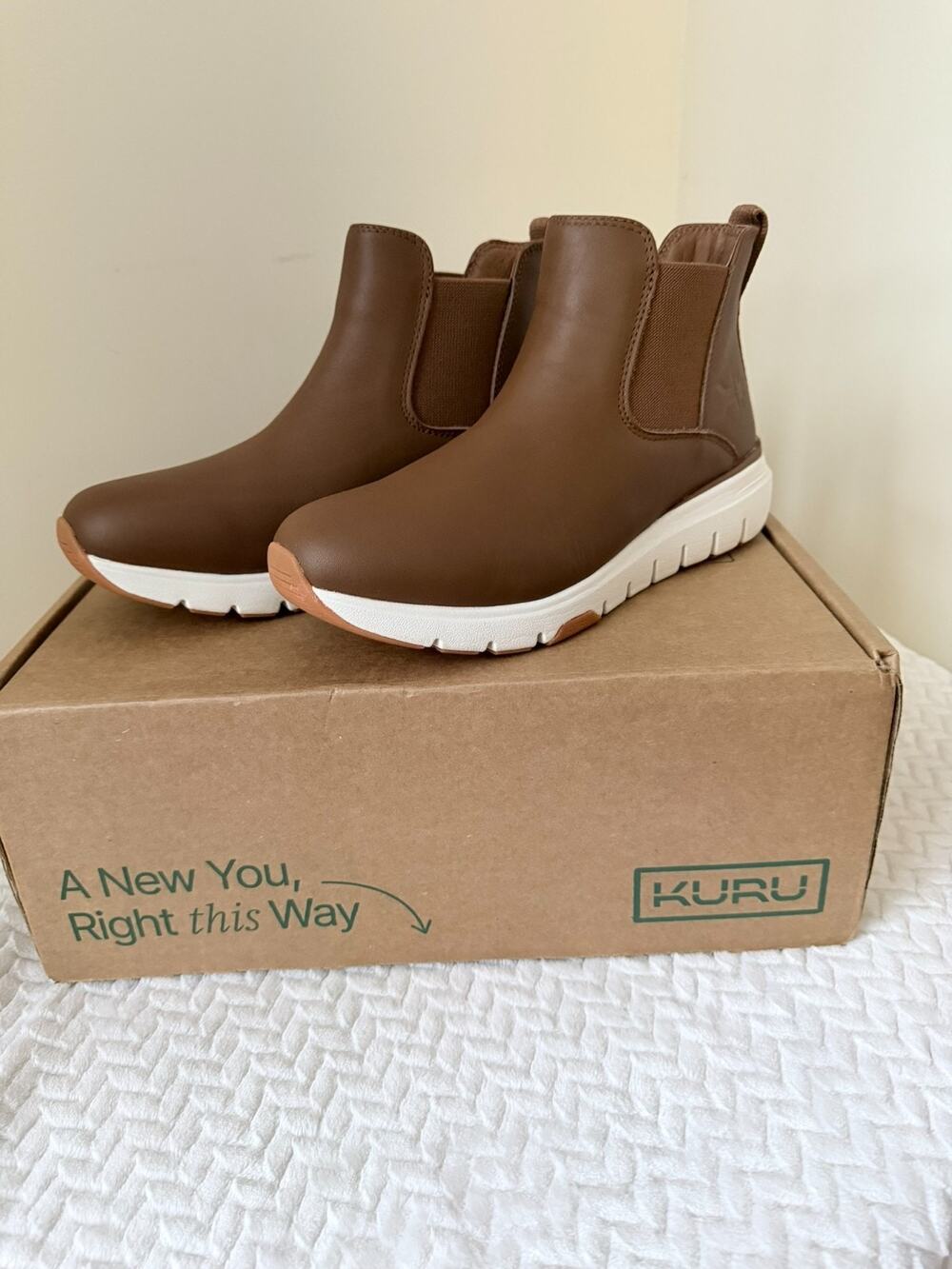 Kuru Flex Astra Brown Chelsea Boots Women's Ortho Soft Leather $179 Size 10